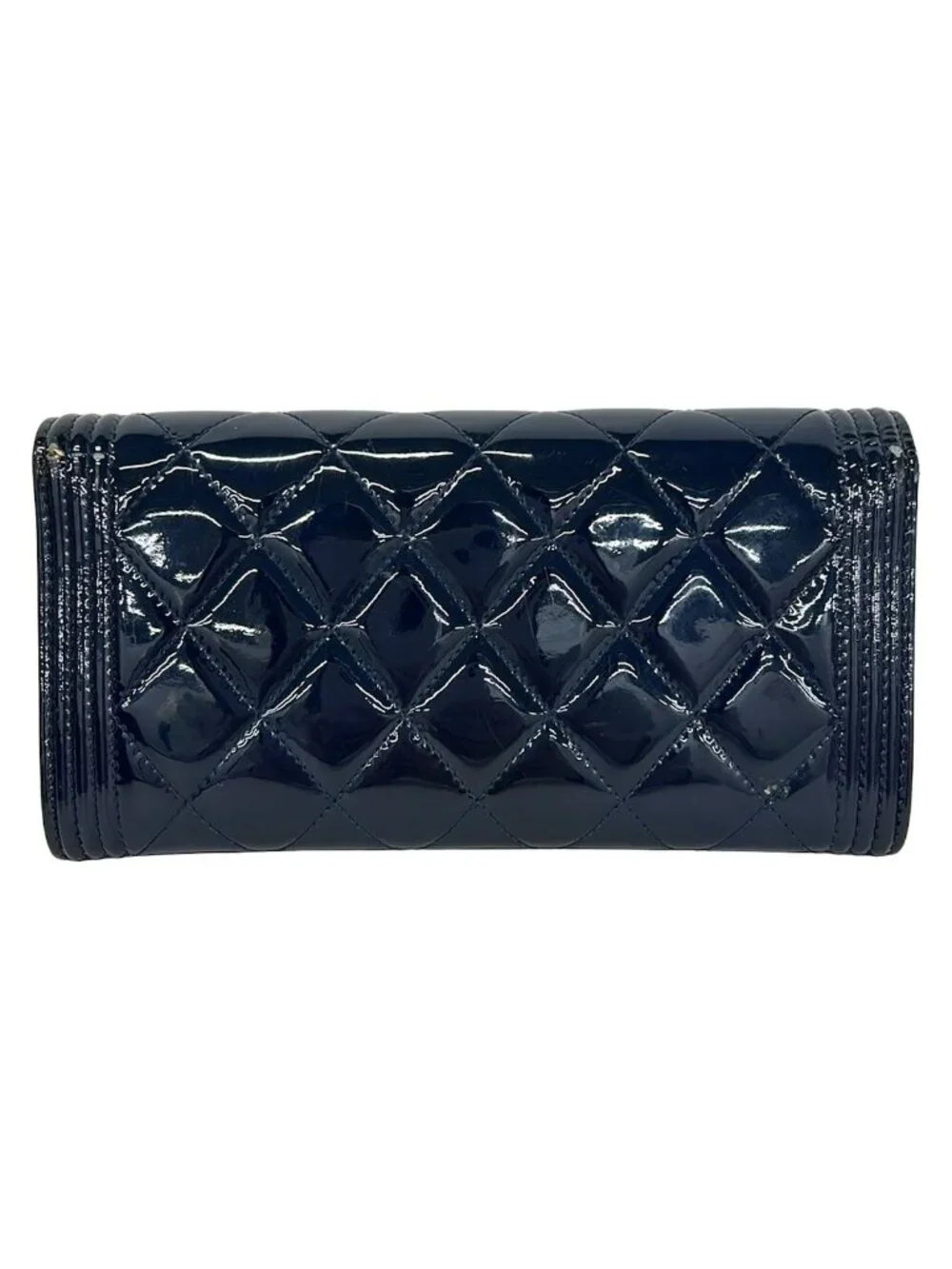 Chanel Wallet Quilted Dark Navy Leather - Picture 2 of 9